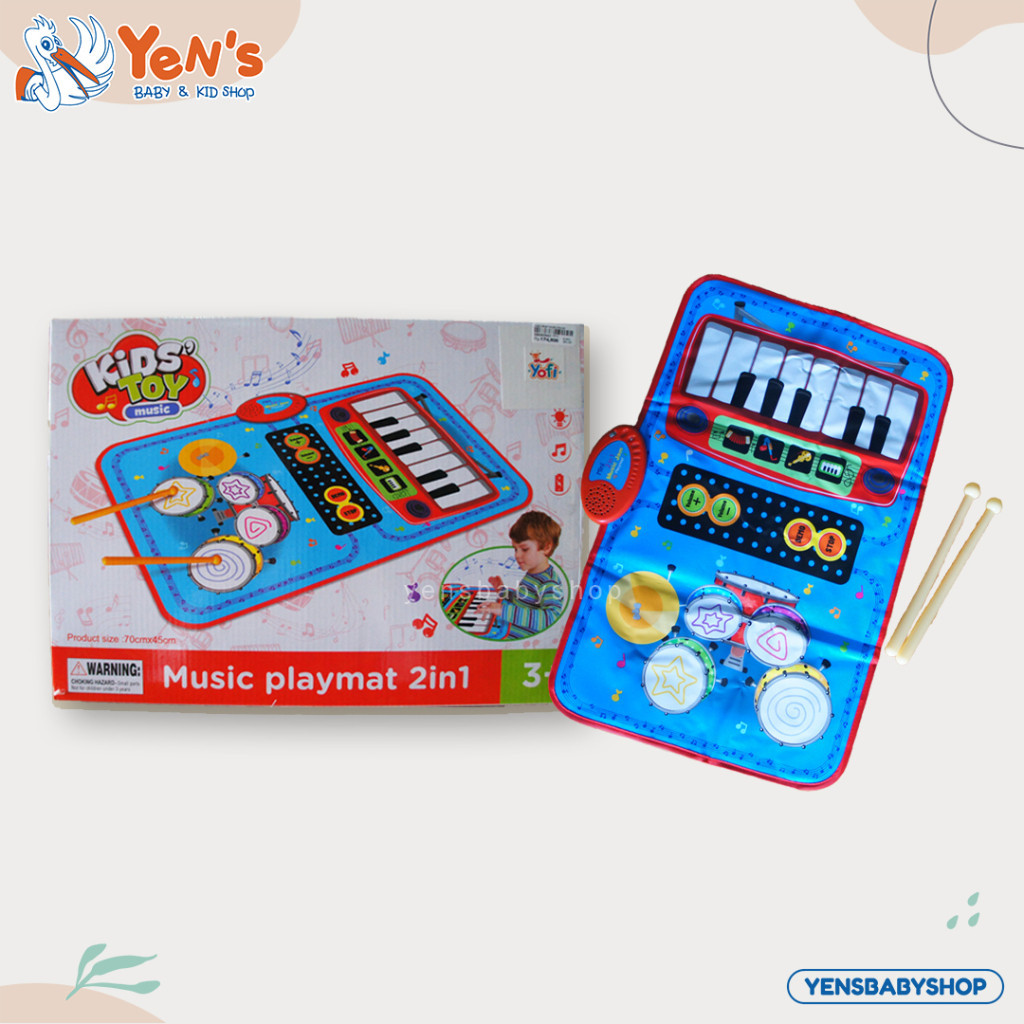 Yofi Mainan Anak Music playmat 2in1 Drum & Piano