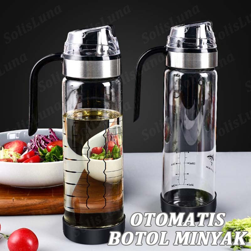 550ml Bottle Kaca Botol Minyak Goreng Botol Minyak Gelas yang Dapat Membuka Sendiri Botol Minyak Gel