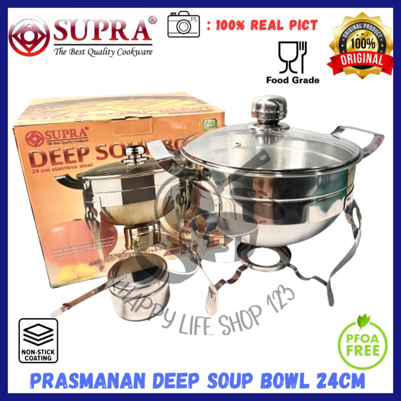 SUPRA Deep Soup Bowl/Prasmanan Bulat SUPRA/Prasmanan Stainless Steel