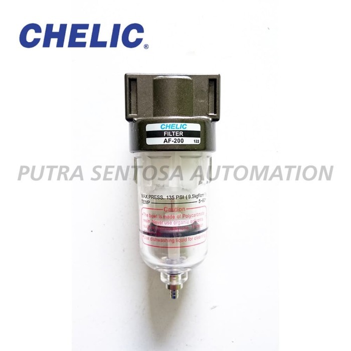 AIR FILTER 1/4" 5MICRON AUTO DRAIN CHELIC AF-200-A