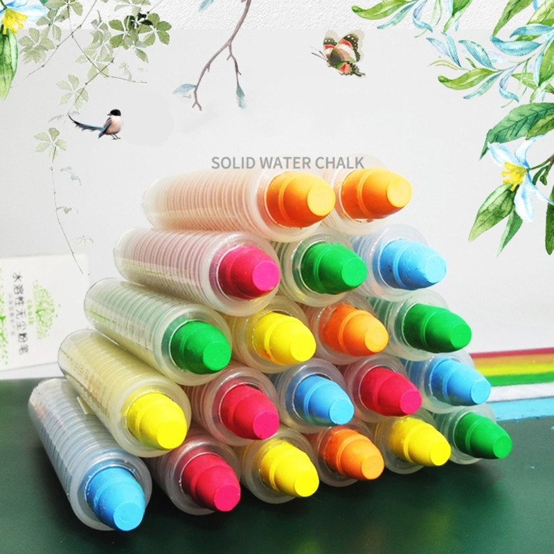 

Solid Water Chalk Dust Free Sidewalk Chalk Outdoor Street Chalk Washable Jumbos Chalk School Office Supplies for Student