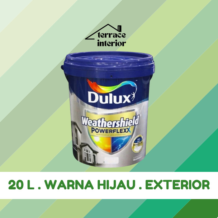 Cat Tembok Dulux Weathershield Powerflex Exterior 20 L Hijau Gloss
