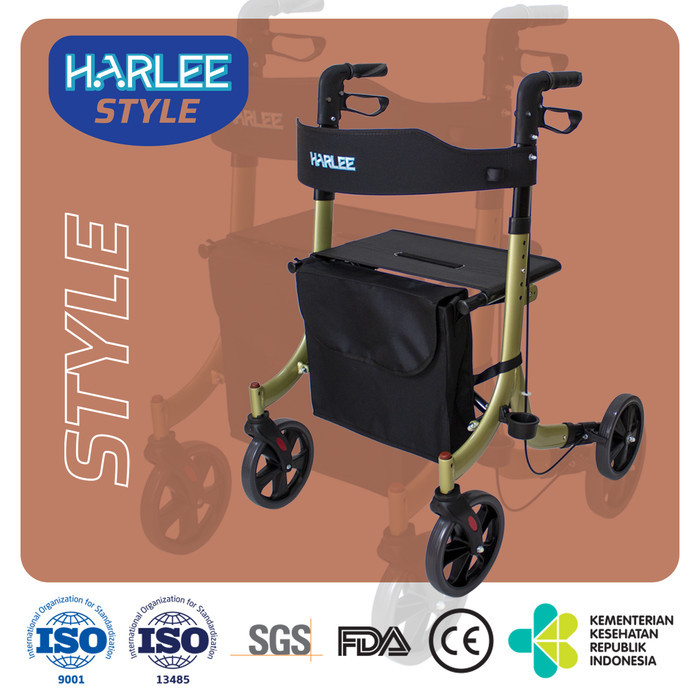 Harlee Style Rollator - Alat bantu jalan - Walker beroda roda 4