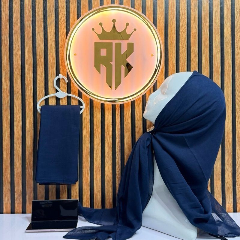 Kerudung Jilbab Segiempat Paris Jadul Hitam