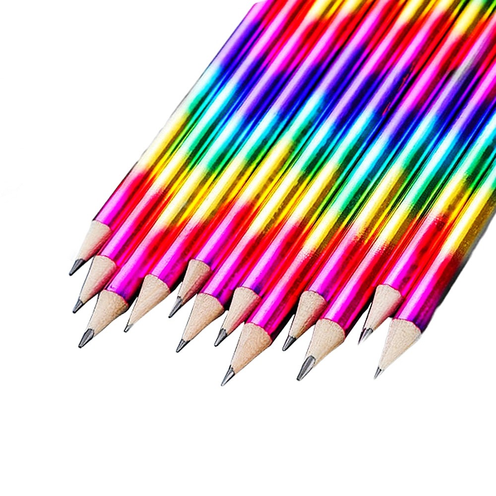

HB 5PCS Starry Sky Rainbow Sketch Pencil With Eraser Drawing Wooden Lead Pencil Set For Kids Student Sketching School Supplie