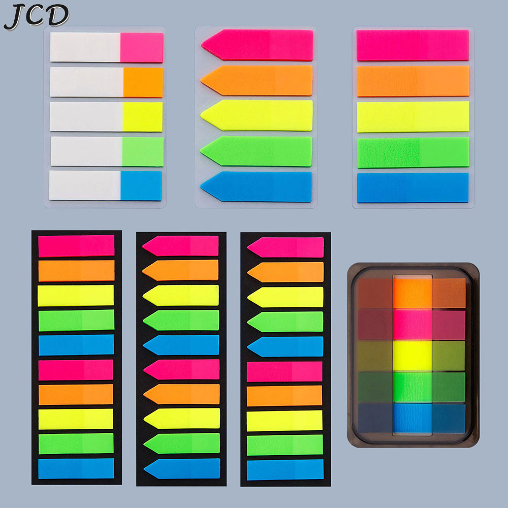 

JCD 100 200 Sheets Sticky Notes Memo Pad Notes Index Transparent Post Stickers Bookmarks Notepad School Office Supplies