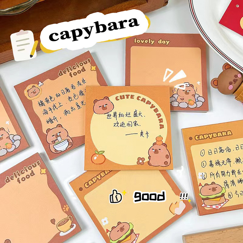 

kawaii Stationery office accessories School supplies Capybara Mini Portable memo pads Notepad sticky notes Diary Decoration