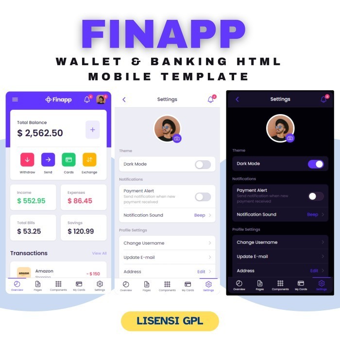 Template Mobile APP FINAPP PWA HTML Lisensi Original
