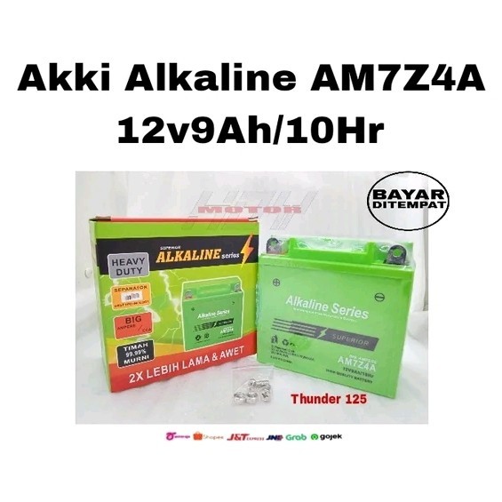 Aki akki Alkaline series aki kering AM7Z4A 12V9AH/10hr Suzuki Thunder