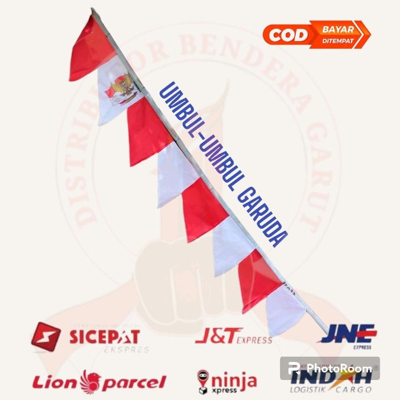 umbul umbul merah putih garuda gergaji warna warni Kain