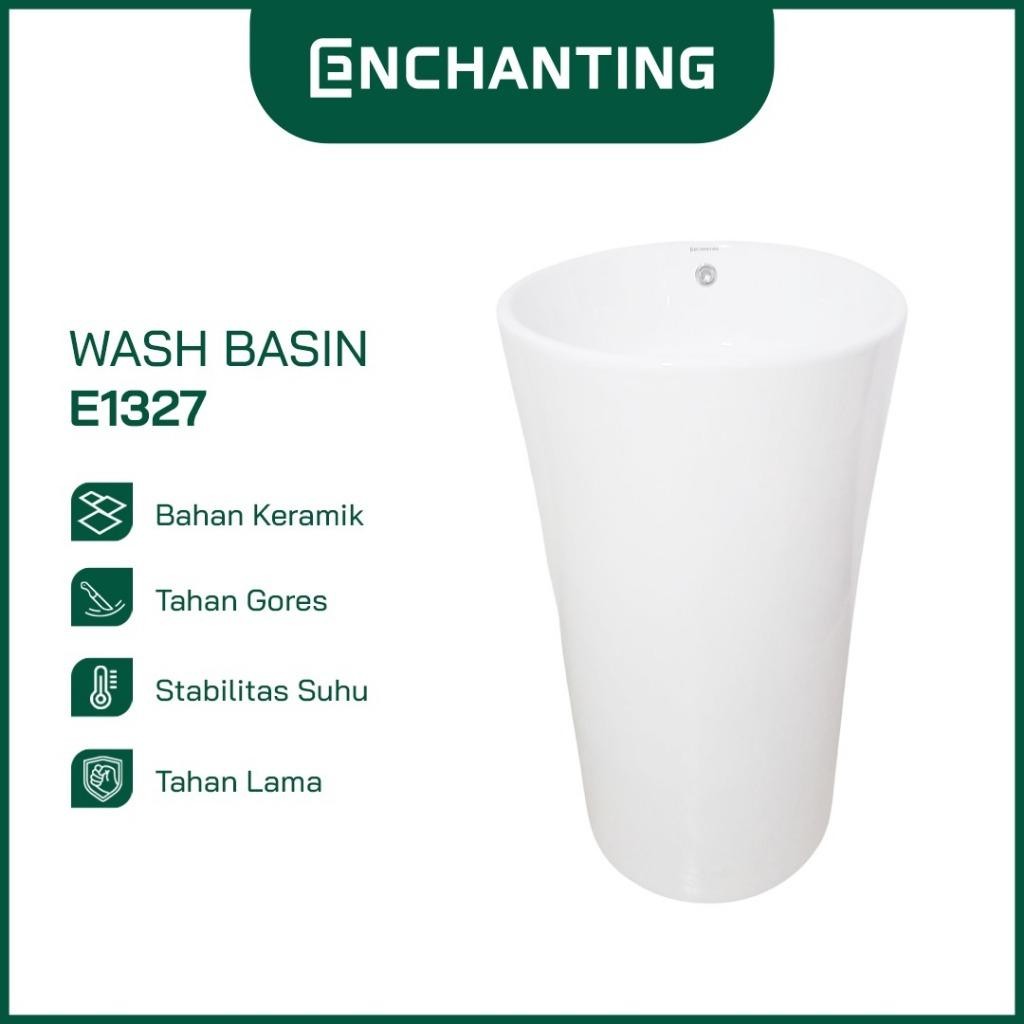 ENCHANTING Wastafel Cuci Tangan Washtafel Standing Wash Basin Putih Kamar Mandi Pedestal Keramik set