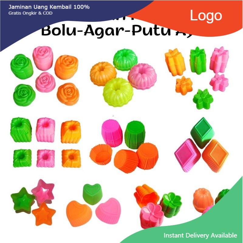 12pcs cetakan kue talam jasmine tulip twister teratai belimbing