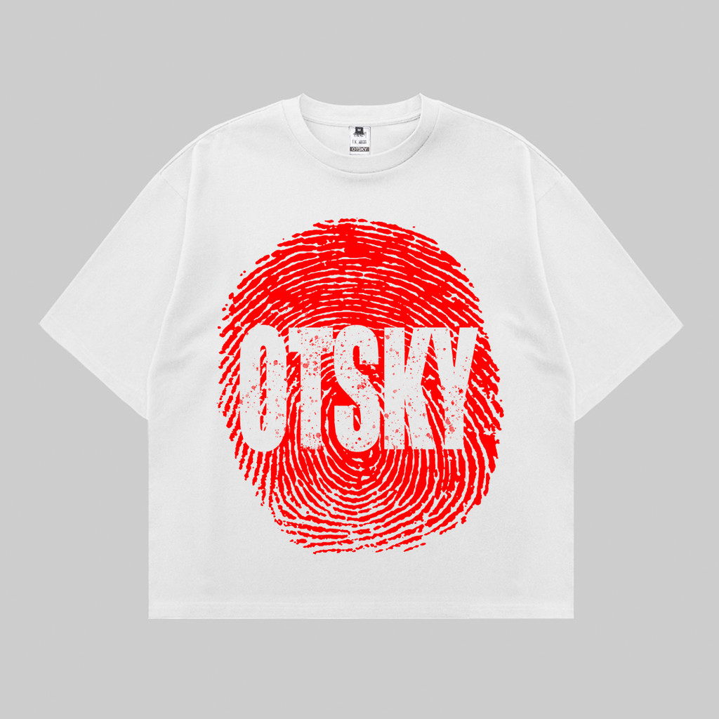 Otsky Kaos Otsky Fingerprint Red Boxy Fit Oversize 24s & 16s Unisex X DTB16WH