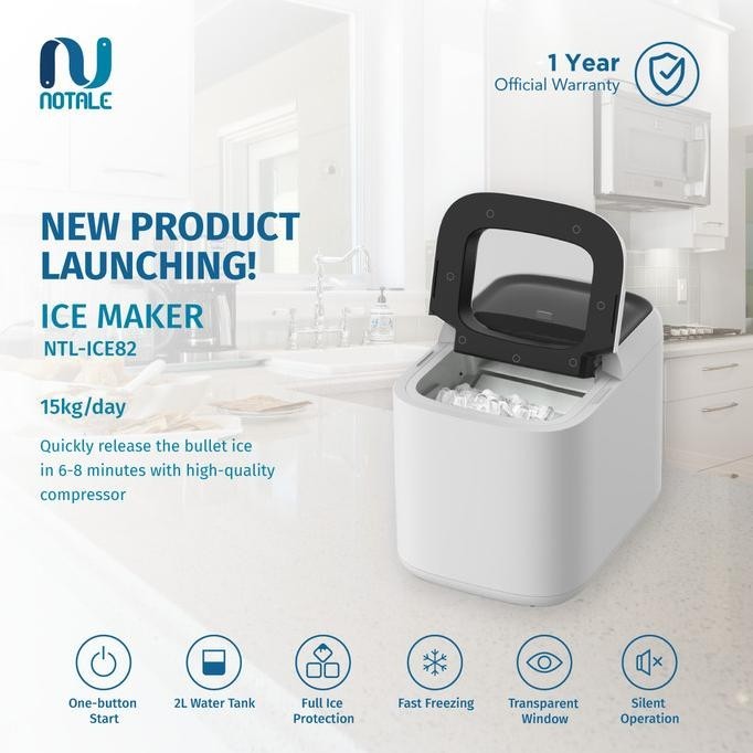Best Notale Ice Maker Mesin Pembuat Es Batu Rumah Cafe Kantor 15Kg Per