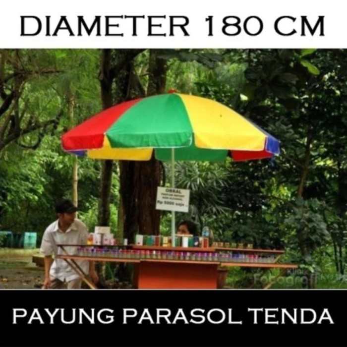 payung besar jualan Payung Pantai Pelangi / Payung Warung Pedagang