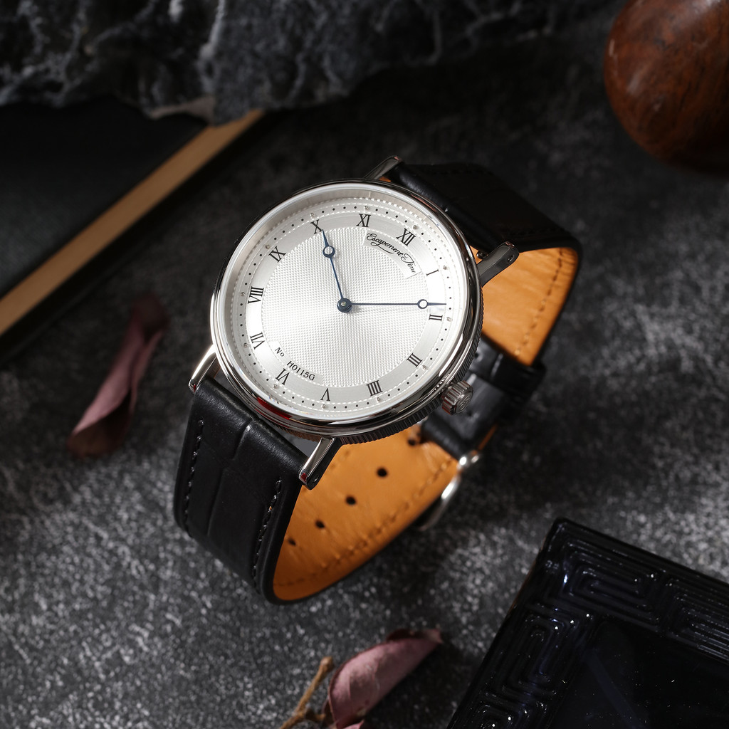 Jam Tangan Pria 【Escapement Time】Quartz  Movement  Watch 38.5mm Case Waterproof 50M Blue Heat Treatm