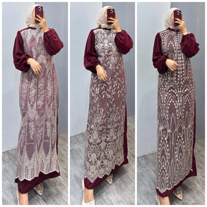 FR54ED GROHO_SHOP.ID gamis terbaru gamis mewah murah gamis lebaran