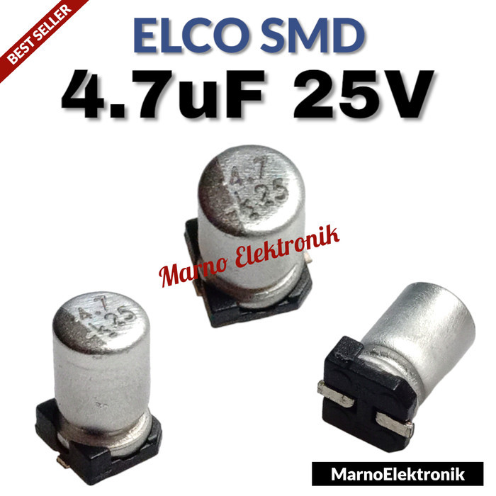 SGA05 CAPASITOR ELCO SMD 4,7 10 22 47 100 220 330 UF 16V 25V 35V 50V ORI - 4,7uF/25V