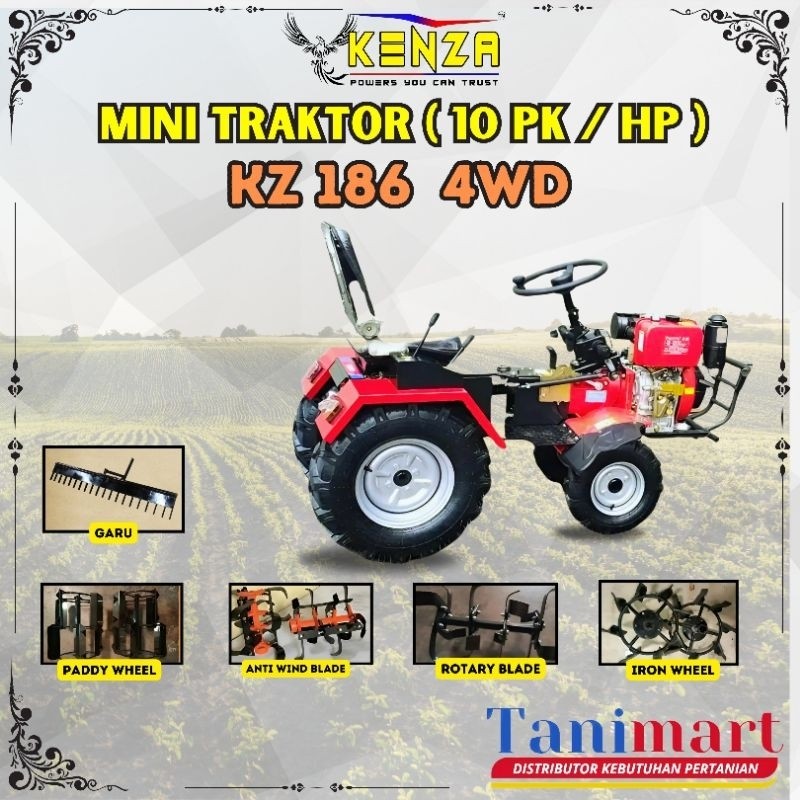 Cultivator 4 WD Kenza Traktor KZ 186 4WD / Traktor Mini 4 WD / Kenza Traktor 4 WD