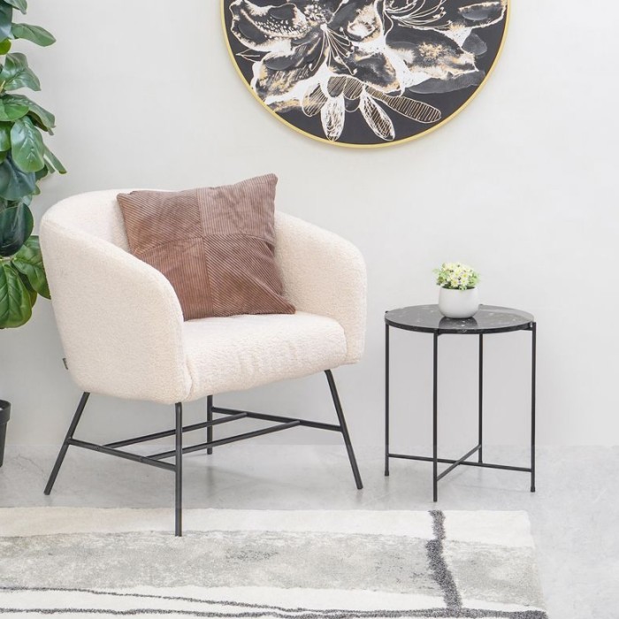 Meja Sisi Bulat Marmer INFORMA Side Table/Coffee Table Marmer Rumah Kantor