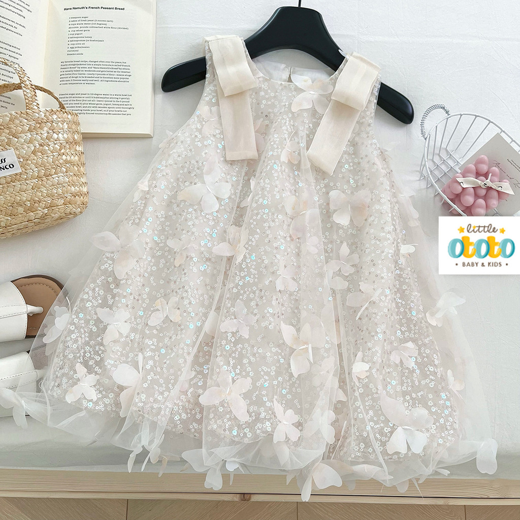 Dress MIRANDA KUPU IVORY 2-10T gaun Pesta mewah Anak Perempuan Putri