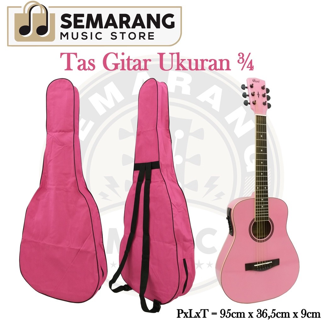 PROMO/ Tas Gitar Mini atau Tas Ukuran Gitar 3/4 Pink / Softcase Gitar Mini ¾  Pink  Bahan Kuat