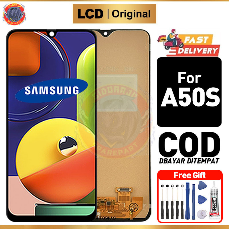 LCD Samsung A50S Original fullset Ori asli hp Touchscreen For Glass Touch Screen Digitizer asli