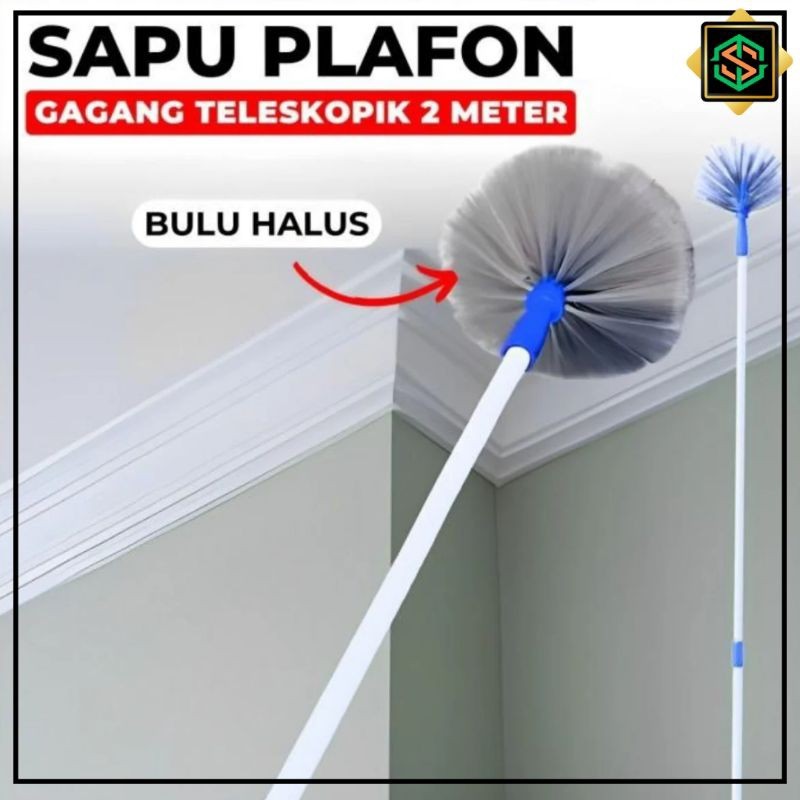 Sapu Plafon Panjang 2 Meter Sapu Sawang Bulu Halus Pembersih Sarang Laba-laba