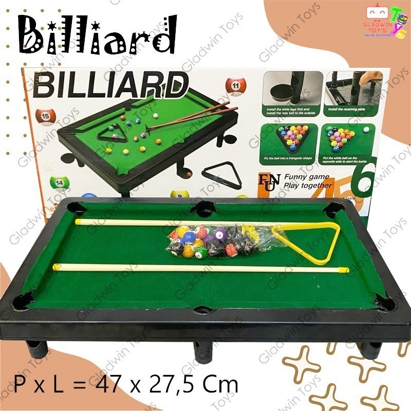 MAINAN BILLIARD SET MEJA BILLIARD MINI PORTABLE NEW BILLIARD SET