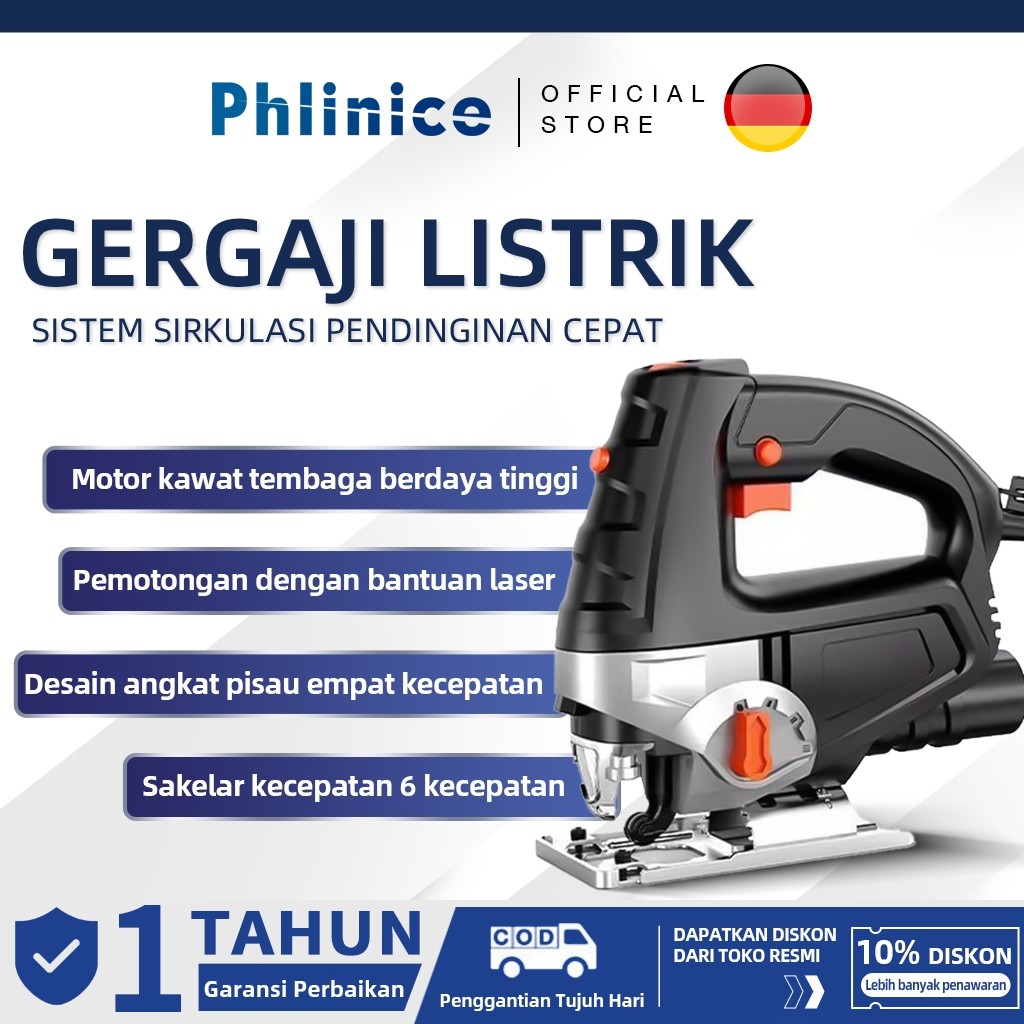 Phlinice Gergaji lengkung listrik rumah tangga daya tinggi dekorasi pemotongan kerajinan mesin pemot