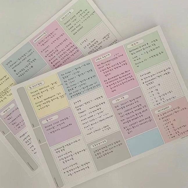 

30 Lembar NOTEBOOK WRITING COLORFUL MEMO Catatan Template Multifungsional Cornell Notepads Korean