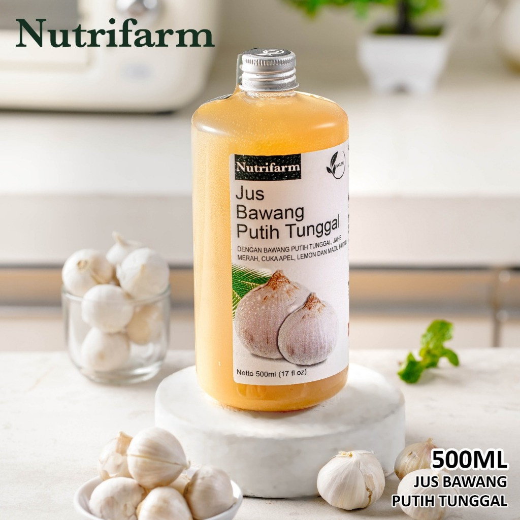 

Nutrifarm Jus Bawang Putih Tunggal 500ml Cuka Apel Sari Lemon Madu Hutan [Healthy Fair]