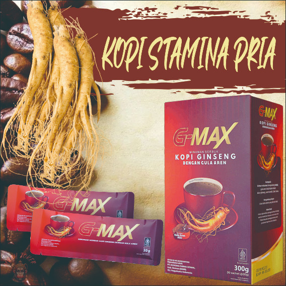 

Kopi G-MAX Minuman Kopi Gingseng 1 Box Isi 10 Sachet Original Aman Sudah BPOM