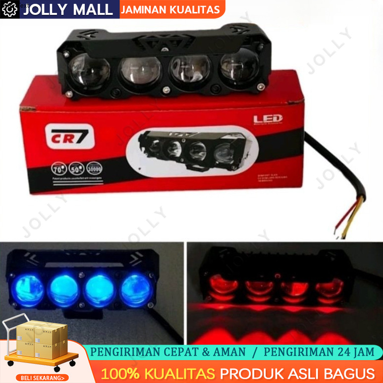 Lampu Tembak 4 Mata CR7 Plus Devil NEW Alumunium Waterproof Premium
