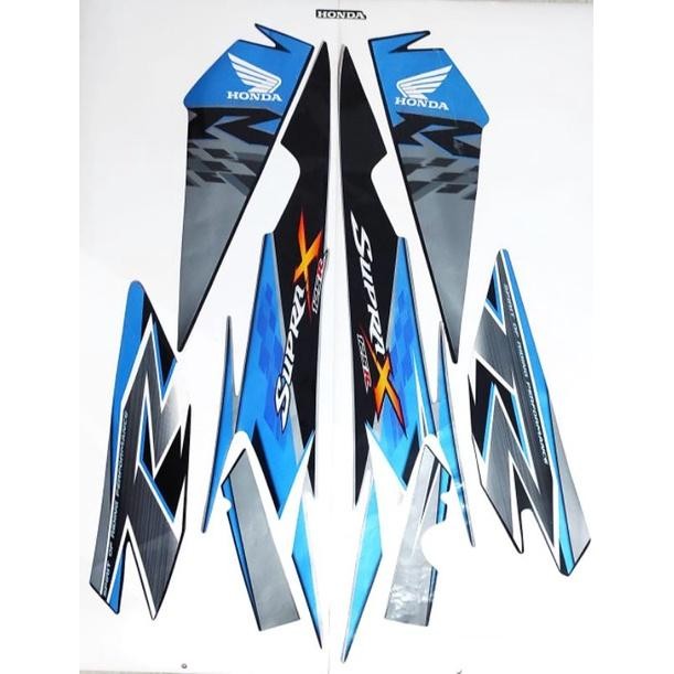stiker striping supra X 125 R 2010 biru full body original