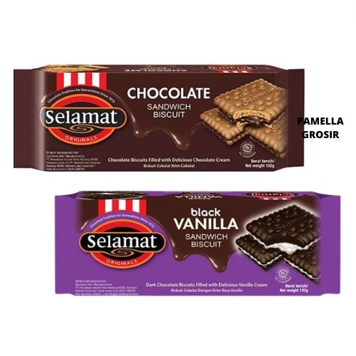 

SELAMAT BISCUIT CHOCOLATE 102GR SLAMAT SANDWICH COKLATJajan