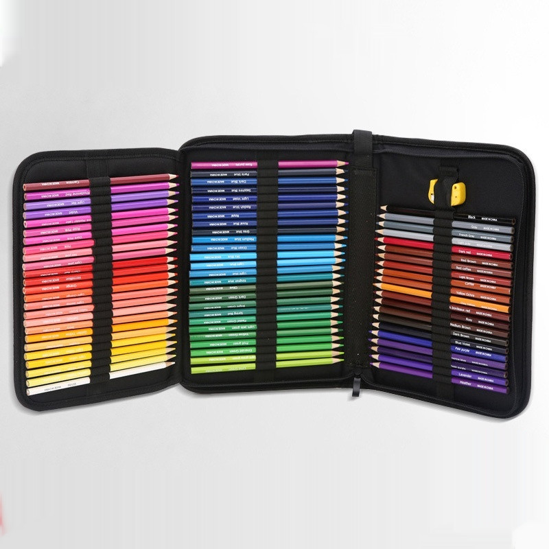 

36/50/72-Piece Colored Pencil Set With Canvas Roll-Up Case - Perfect For Student Adult Coloring Drawing Sketching And Crafting