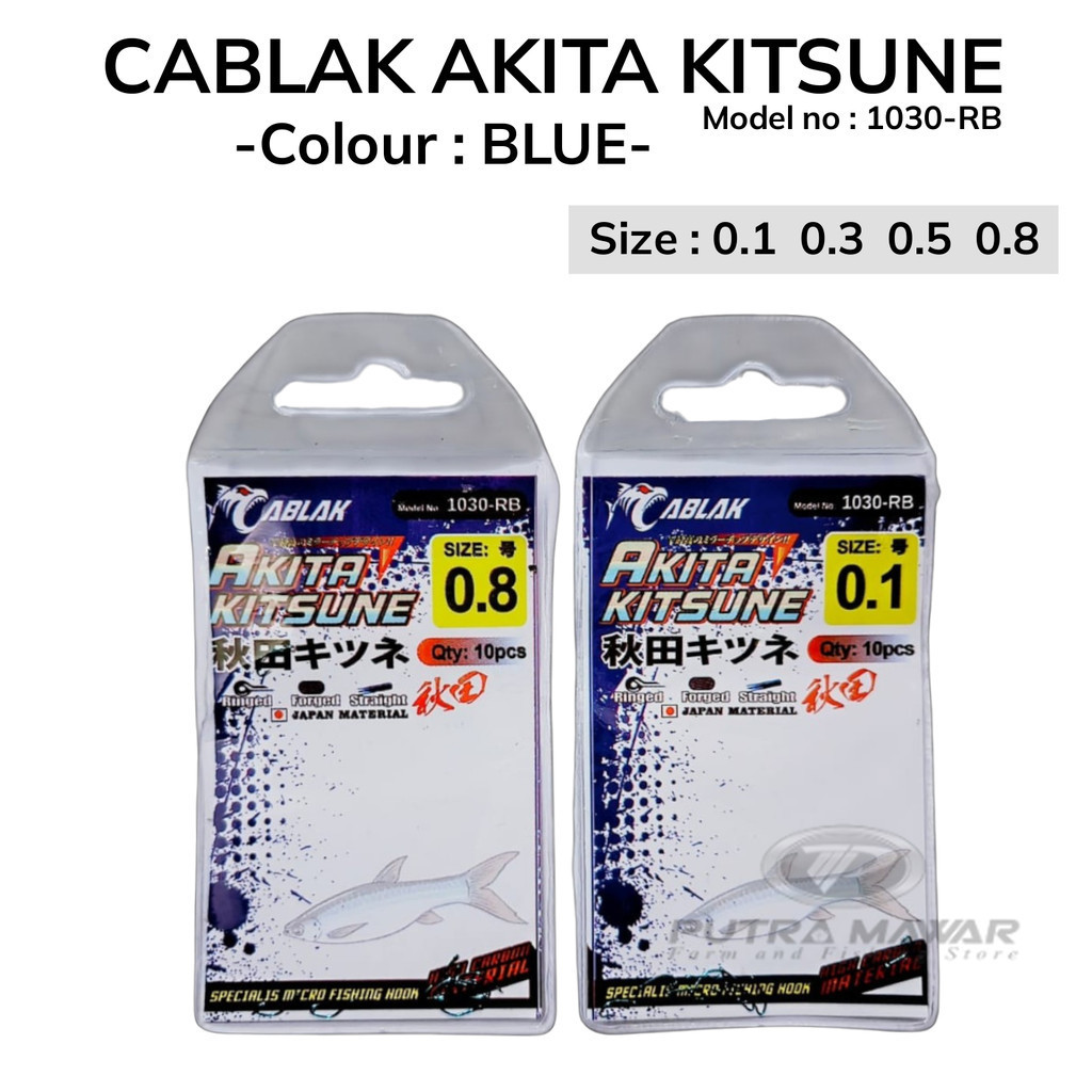 Cablak Akita Kitsune 1030-Rb Kail Pancing Micro Fishing Carbon Warna Biru Kuat Tajam Anti Mocel