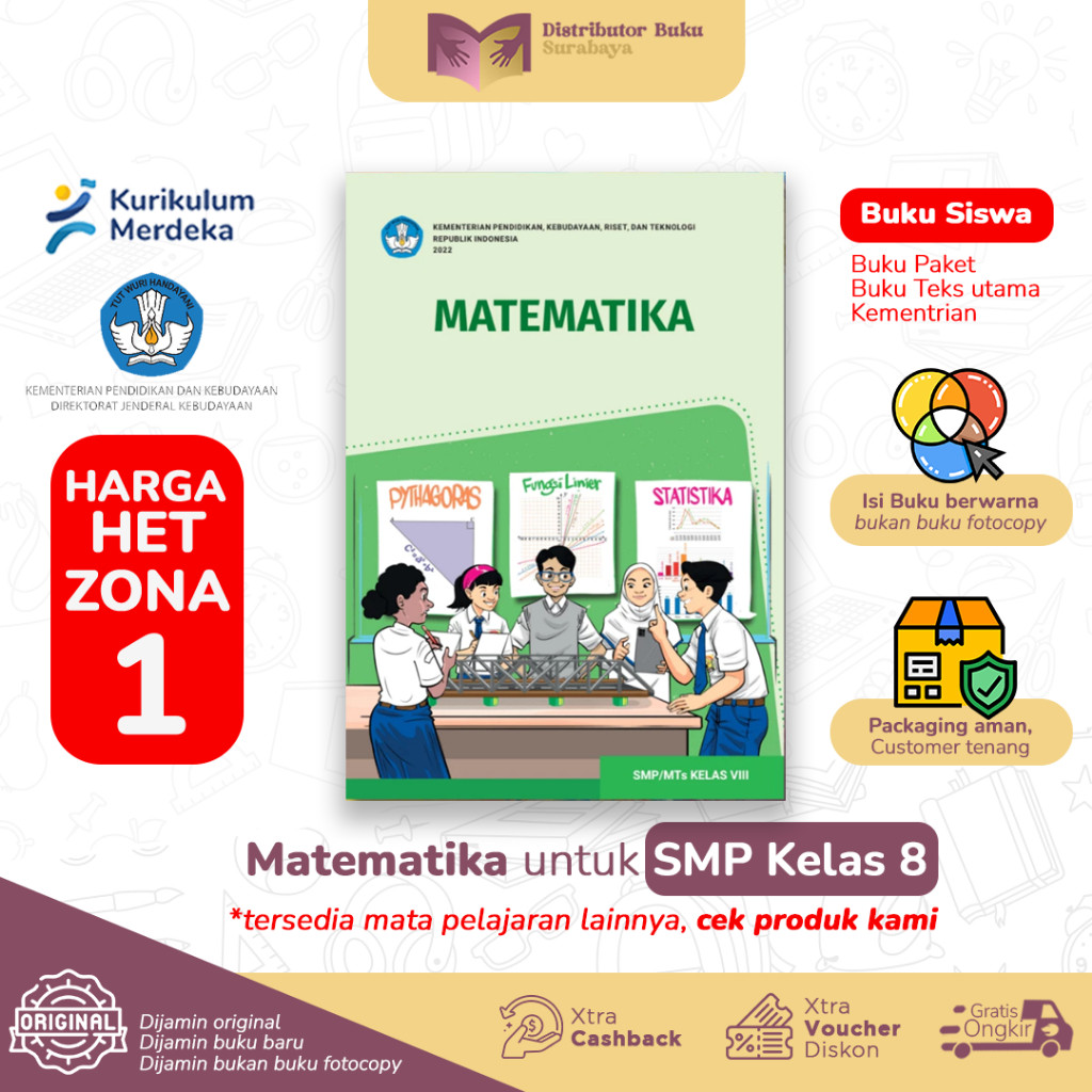 Buku Matematika Kelas 8 SMP - Buku Paket Siswa - Kurikulum Merdeka