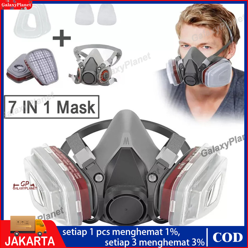 8PCS 6200 Masker Respirator Gas | Masker Cat Semprot Anti-Dust Industrial Mask Chemical