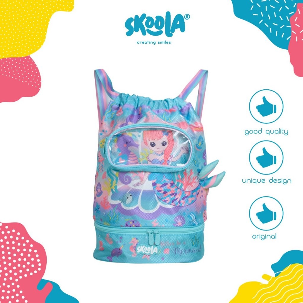 Skoola Tas Ransel Serut Renang Anak Perempuan Unicorn Mermaid - Jolla