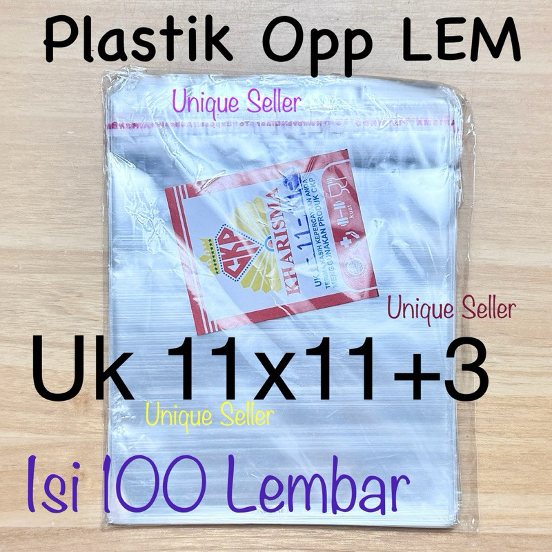 Plastik Opp Roti Kerupuk (SEAL/LEM) 11x11 cm isi 100 / Kantong Plastik Opp Kerupuk Seal 11x11cm / Pl