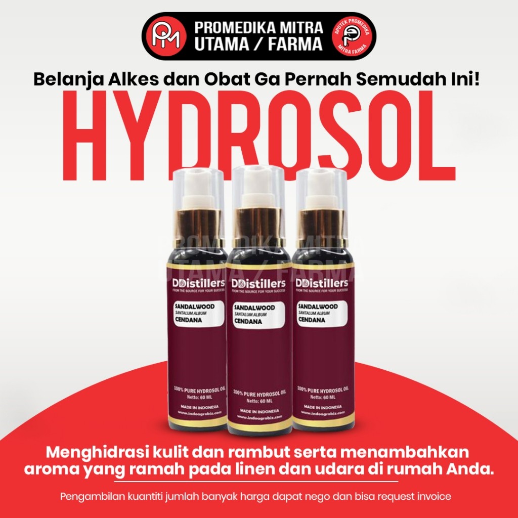 Hydrosol Sandalwood / Cendana dan Hydrosol Rose Water 100% 1 Liter dan 60 mL