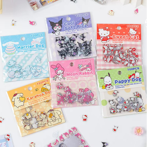 

100 Lembar Sticker Kuromi Cinamoroll Edition Kawaii Deco Stiker Lucu Waterproof Tahan Air