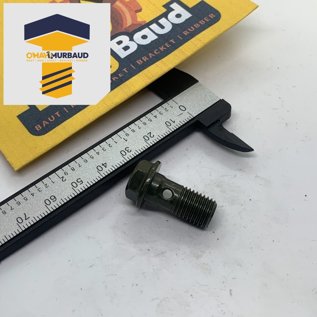 BAUT NEPEL SELANG REM PLUS RING BAUT SELANG REM UK DERAT 14 KUNCI 12 UNTUK SEMUA MOTOR