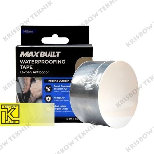 

Maxbuilt 5 cmx1.5 mtr Isolasi Tahan Air Pe - Hitam Isolasi Lakban Perekat Waterproof Tambalan Bocor Tape Anti Air
