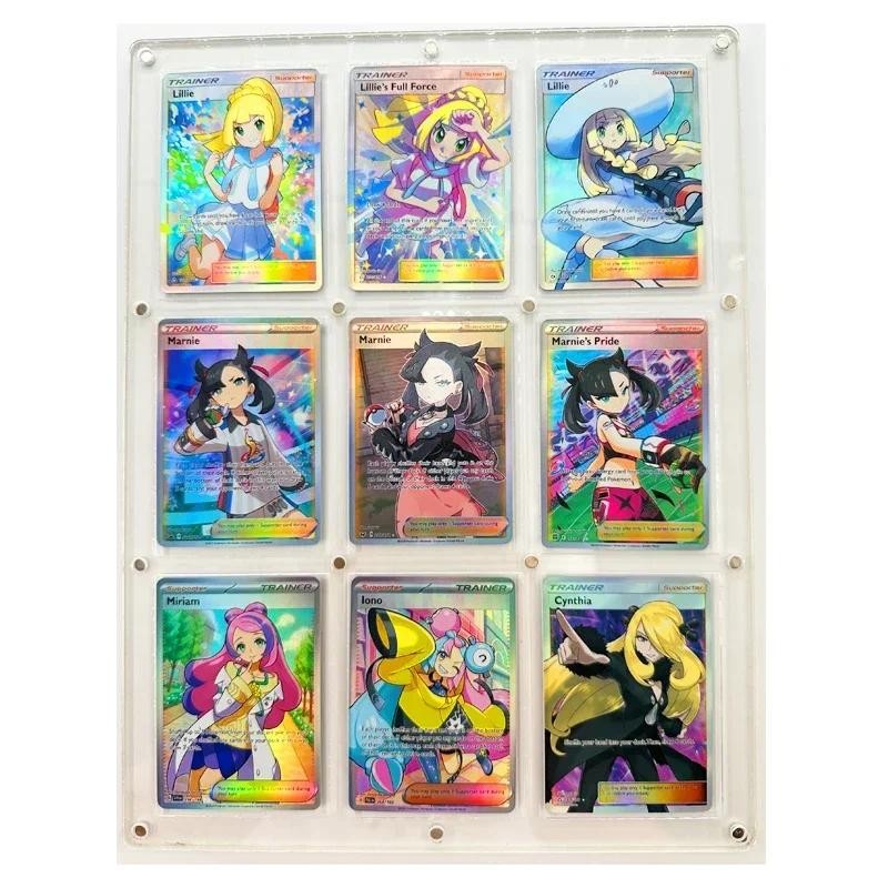 

9pcs/set Trainer Lillie Marnie Cynthia English Toys Hobbies Hobby Collectibles Game Collection Anime Cards