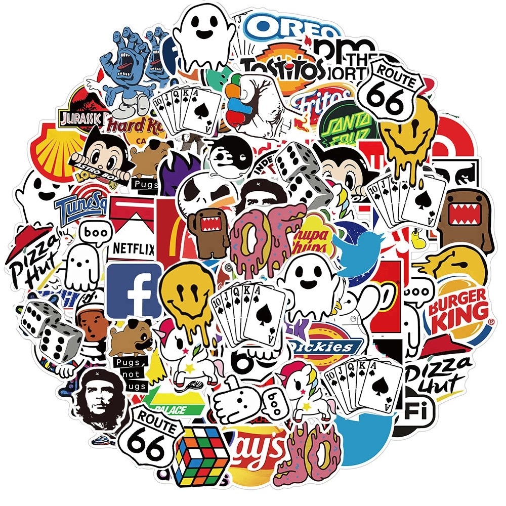 

10/30/50/101PCS Cool Fashion Brand Logo Stickers Trend Skateboard Laptop Motorcycle Phone Car Graffiti Sticker Decals Kids Toy