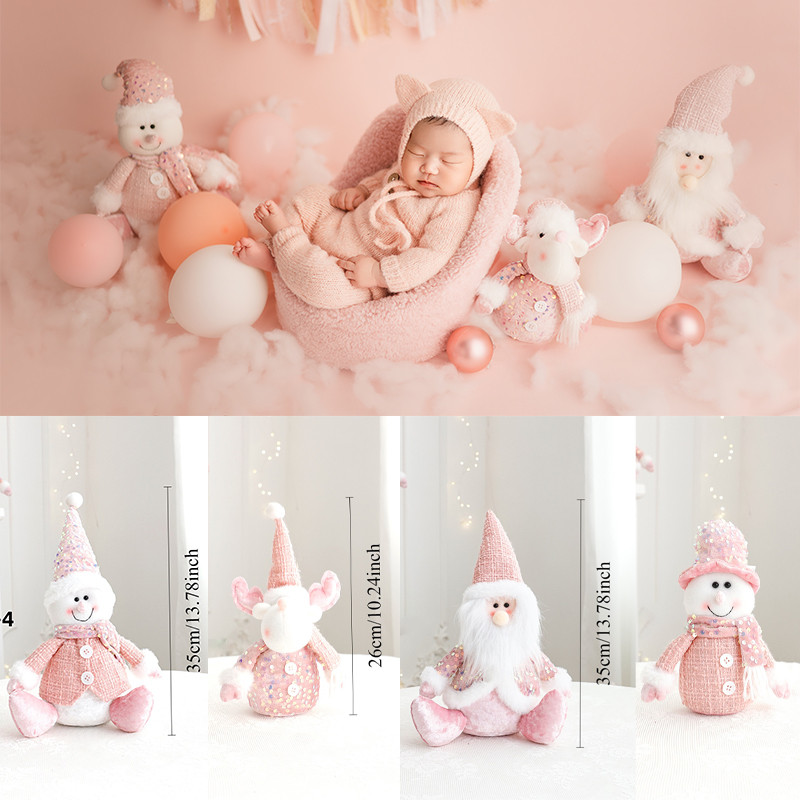 Santa Snowman Christmas Doll Newborn Photography Props Elk Santa Claus Doll Merry Christmas Tree Dec