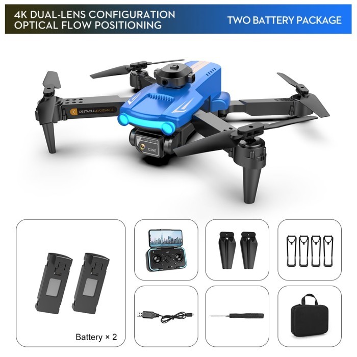 "Walhimura" - BEST SELLER Drone XT2 2 Baterai, Remote Control Drone Kamera HD Dual Lens Camera - Bir